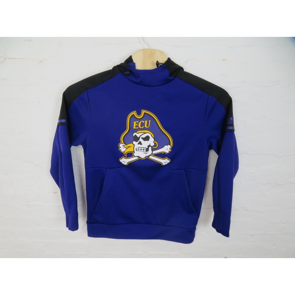 East Carolina Pirates Hoodie Mens Medium Purple Adidas Pullover NCAA Sweatshirt